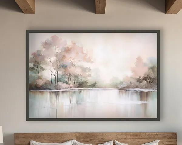 Abstract Landscape Art Print, Soft Neutral Tones