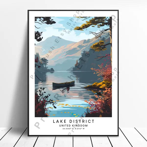 Lake District Colourful Landscape Art Print