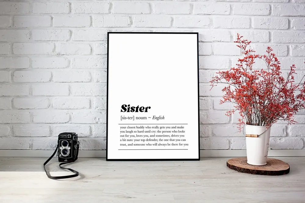 Sister Definition Dictionary Art Print - Image 2