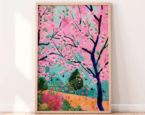 Sakura Illustration Japan Cherry Blossom Art Print
