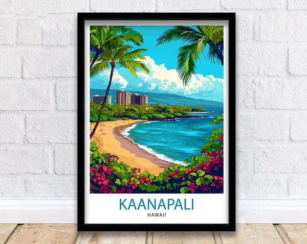 Kaanapali Beach Hawaii Beach House Decor Poster