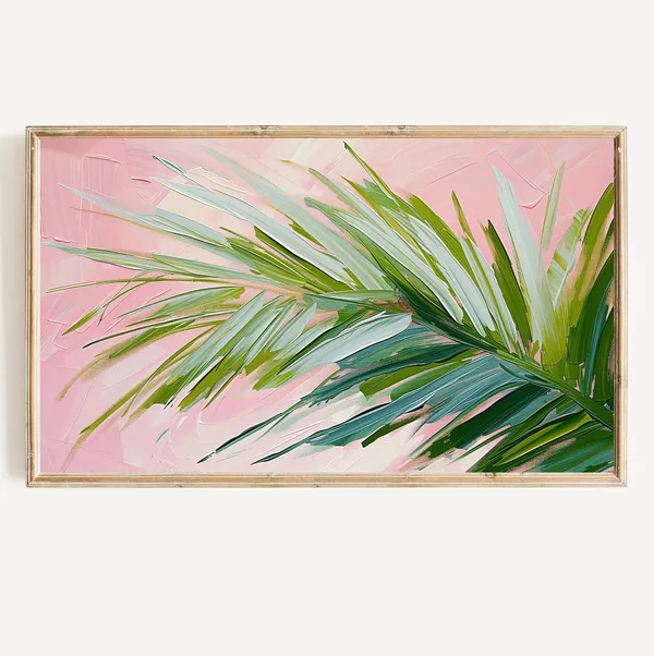 Tropical Palm Leaf Painting, Colorful Summer Art Print