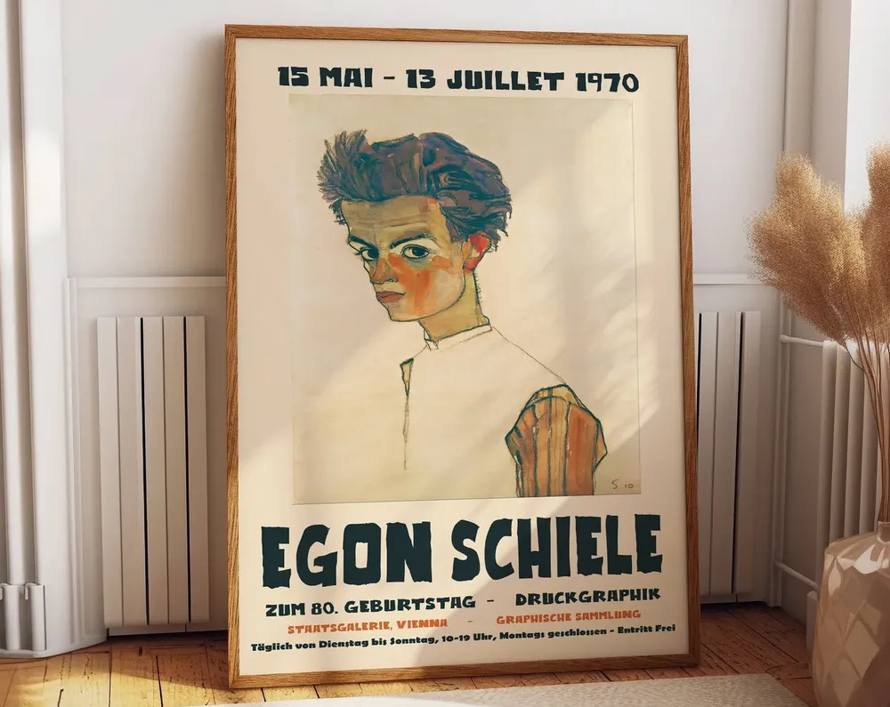 Egon Schiele Exhibition Poster, Classic Wall Art