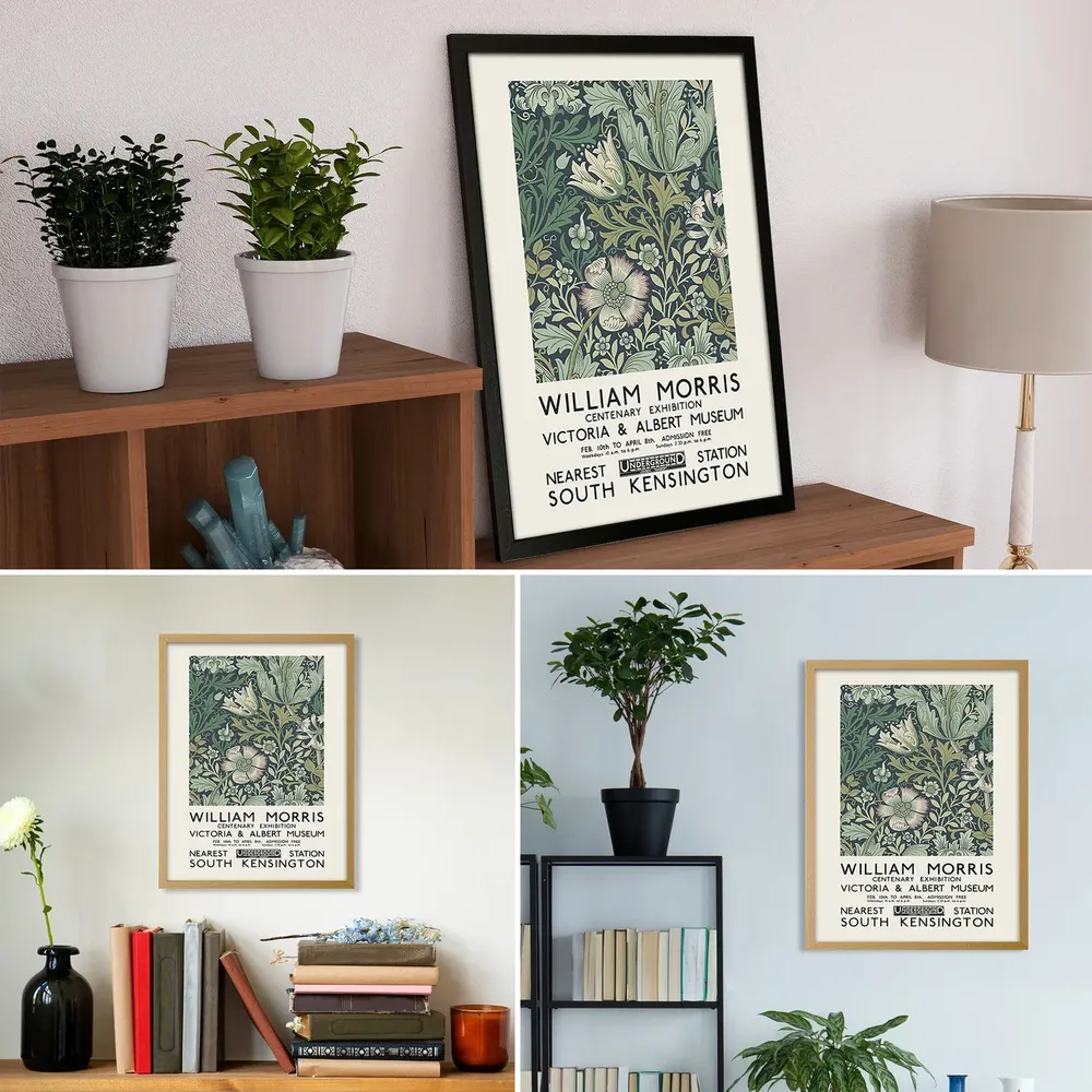 William Morris Floral Exhibition, Vintage London Poster - Image 2