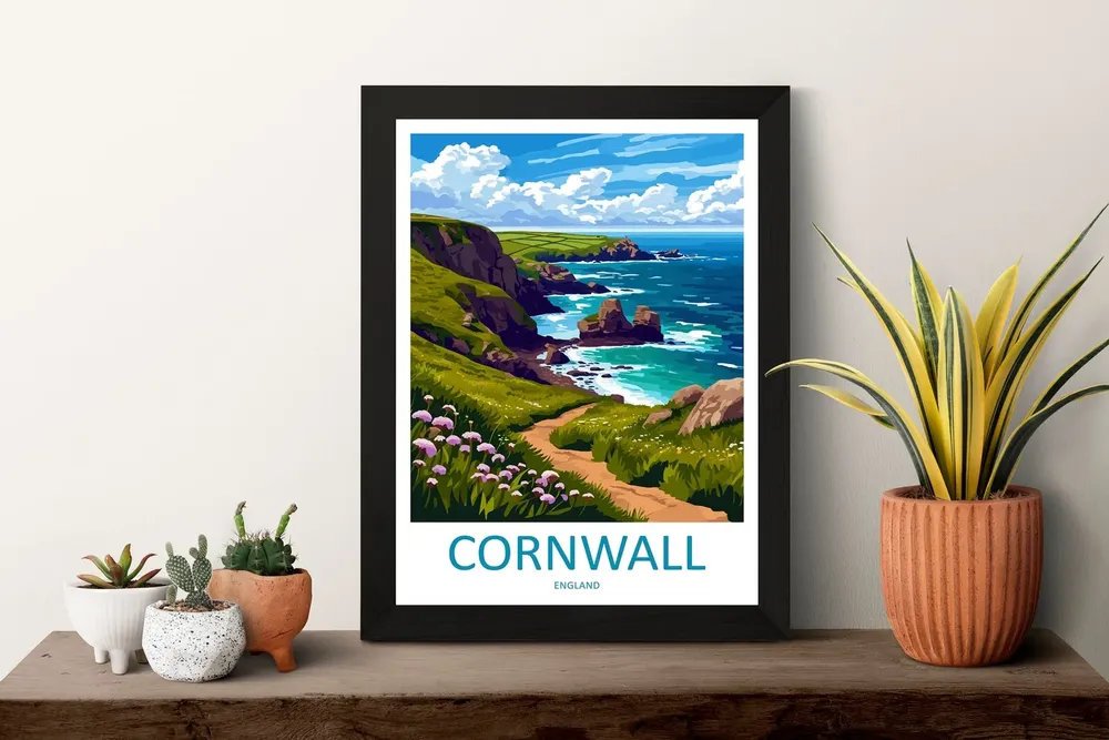 Cornwall Travel Poster, Home Decoration - Image 3