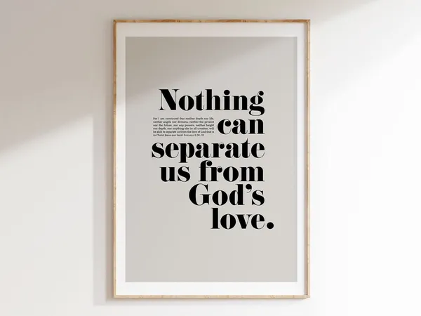 Romans 8:38-39 Bible Verse Art, Christian Scripture