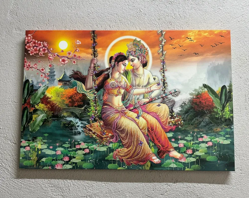 Radha Krishna Painting, Hindu Art Print