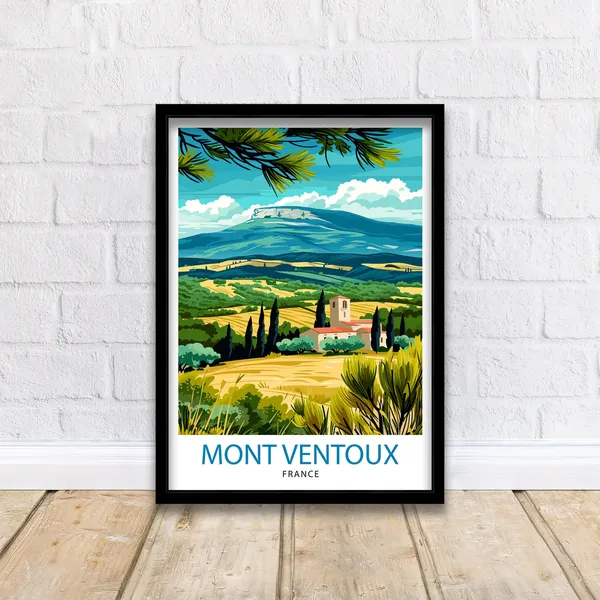 Mount Ventoux France Travel Poster, Provence Landscape