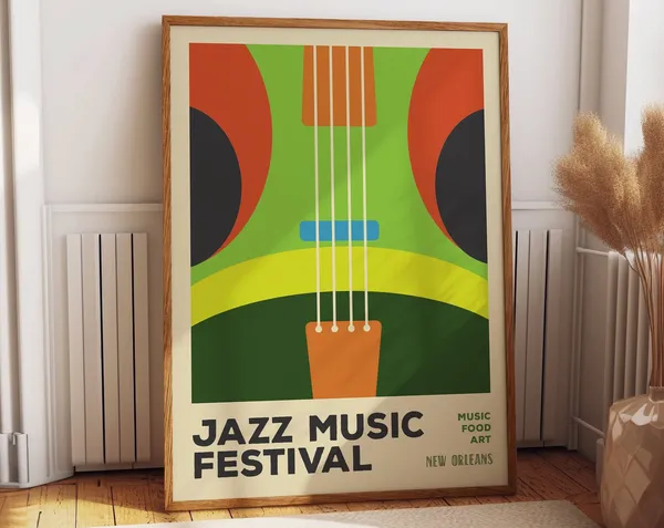 Jazz Festival Poster, Music Lovers Wall Art Print