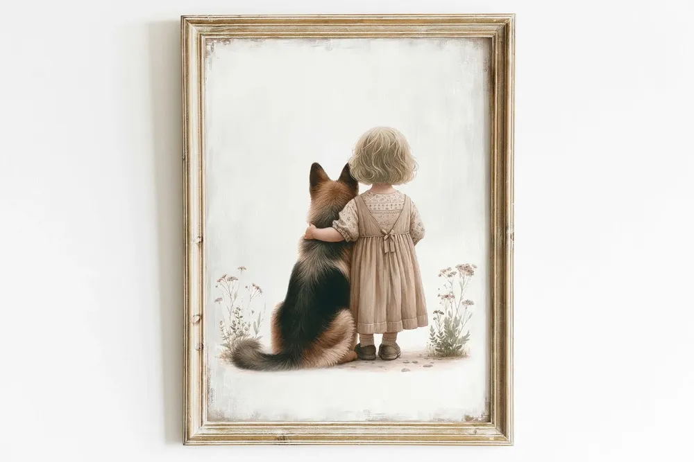 German Shepherd Nursery Decor Art Print - Image 2