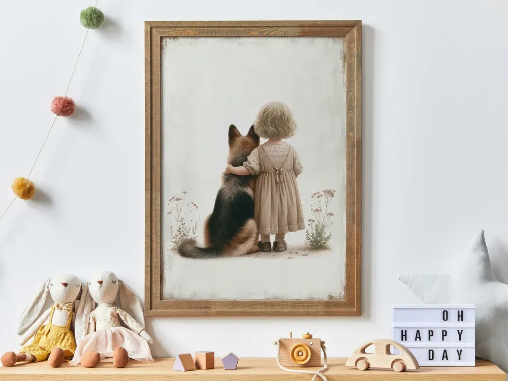 German Shepherd Nursery Decor Art Print