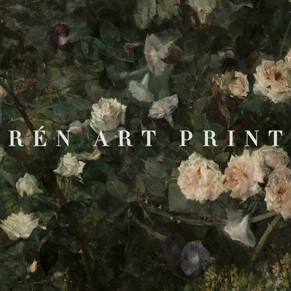 Vintage Rose Garden Painting, Victorian Floral Art Print