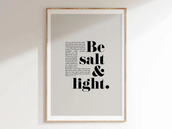 Be Salt and Light, Matthew 5:13-16 Scripture Print