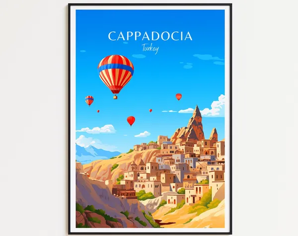 Cappadocia Travel Poster, Trkiye Art Print