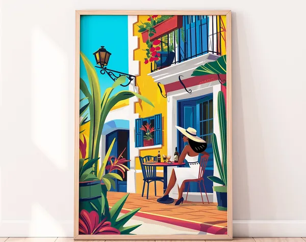 South America Travel Illustration Art Print