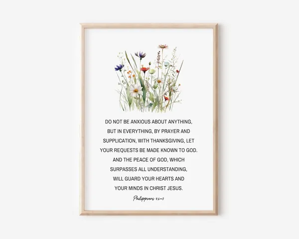 Philippians 4:6 Scripture Print, Watercolor Wildflowers