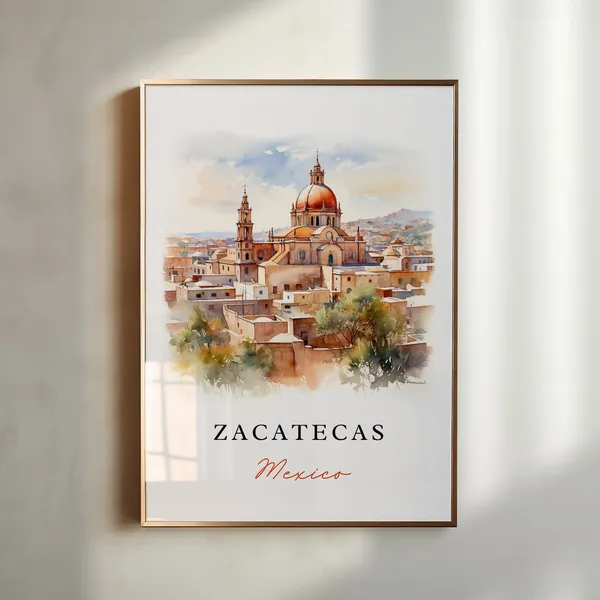Zacatecas Mx Travel Poster, Custom Text Personalized