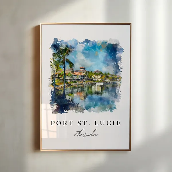 Port St Lucie Florida Art Print, Travel Poster