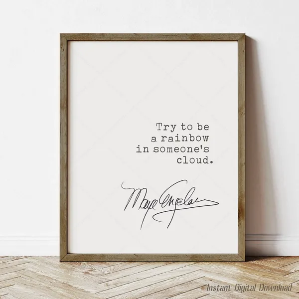 Maya Angelou Quote Art Print, Rainbow Message