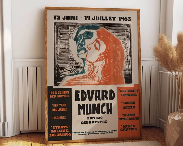 Edvard Munch Exhibition Poster, Abstract Art Print