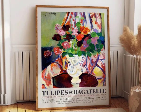 Flowers Exhibition Poster, Bouquet Of Tulips