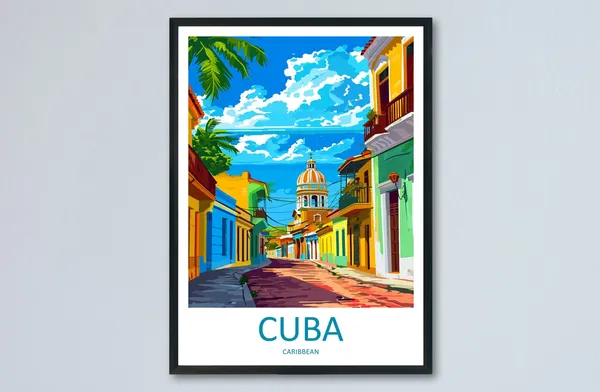 Cuba Travel Poster, Caribbean Wall Art