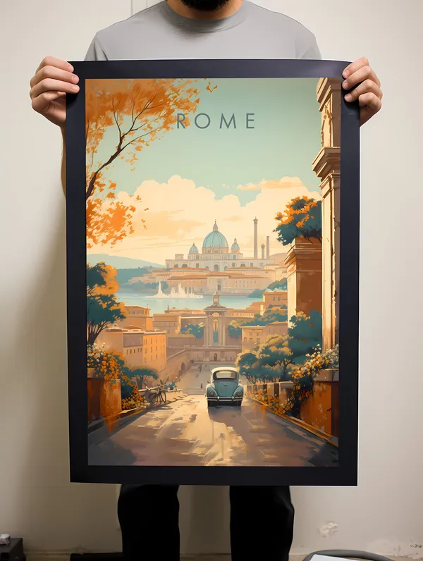 Rome Travel Poster, Italy Instant Hanging Decor