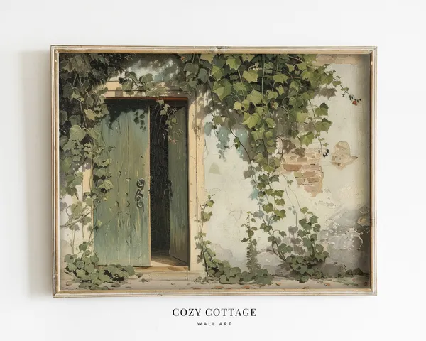 Old Cottage Door With Ivy Vintage Style Art Print