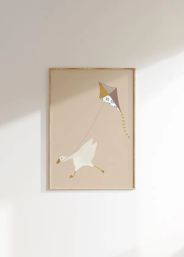 Silly Goose Cute Goose Poster, Neutral Nursery Decor