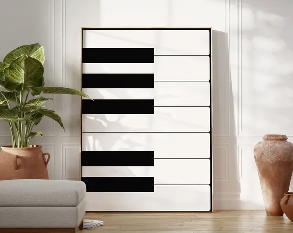 Piano Keys Minimalist Music Art Print