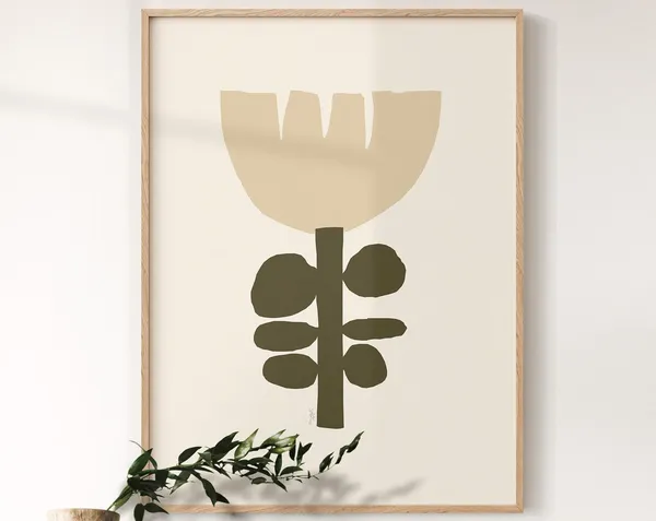 Abstract Floral Art Print, Pastel Botanical Poster