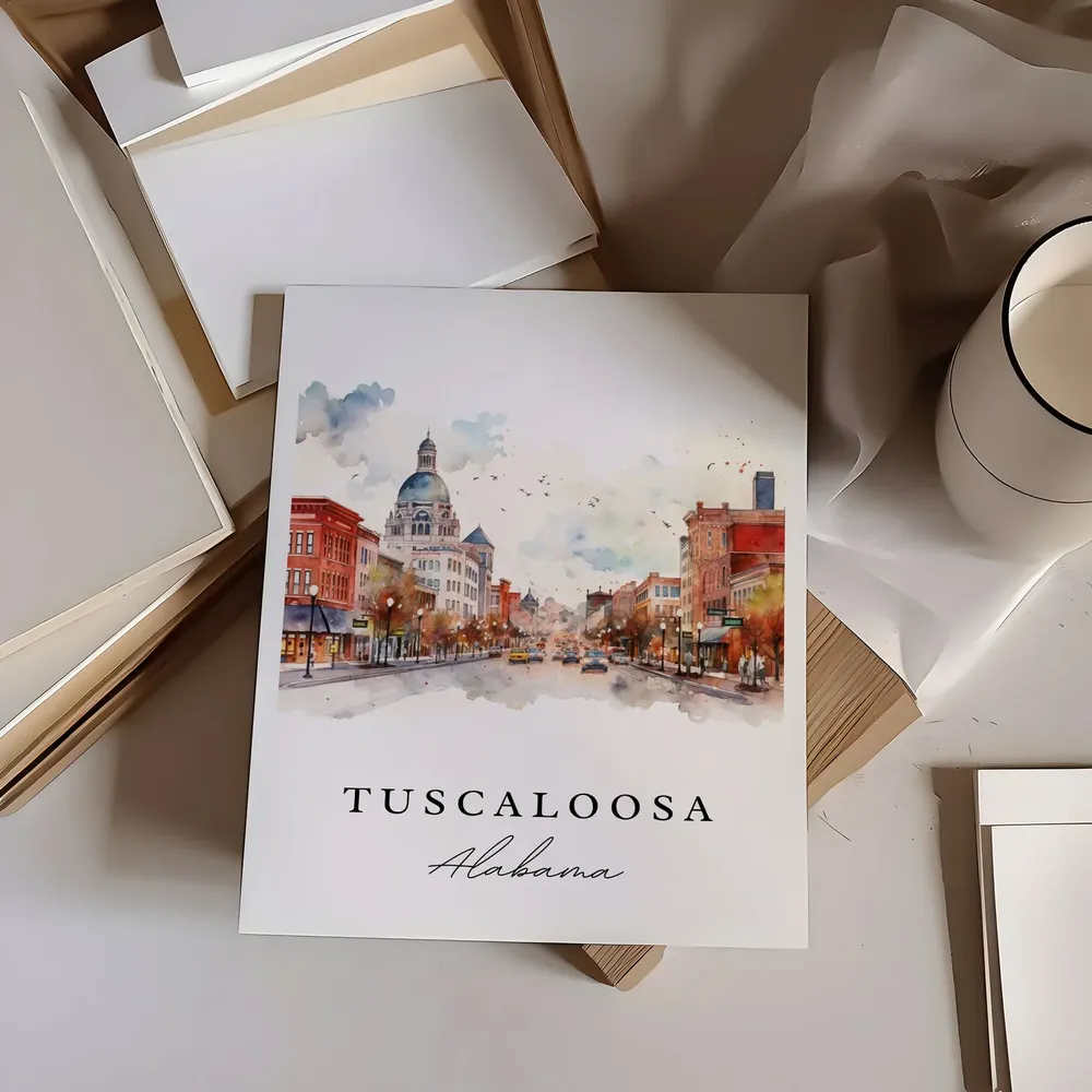Tuscaloosa Alabama Travel Poster, Custom Text Art Print - Image 6