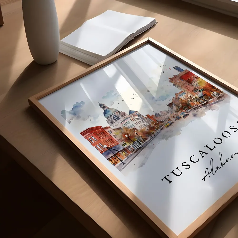 Tuscaloosa Alabama Travel Poster, Custom Text Art Print - Image 5