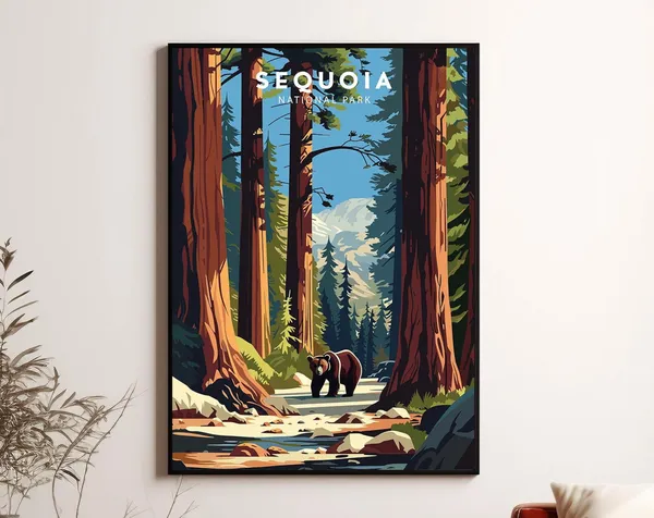 Sequoia National Park Minimalist Travel Poster