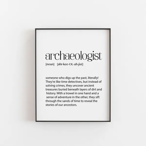 Archaeologist Definition Typography Art Print