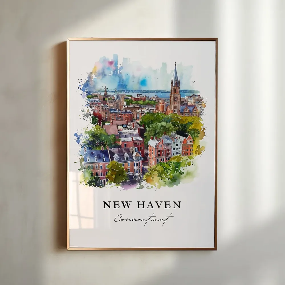 New Ct Connecticut Travel Poster, Wall Art Print