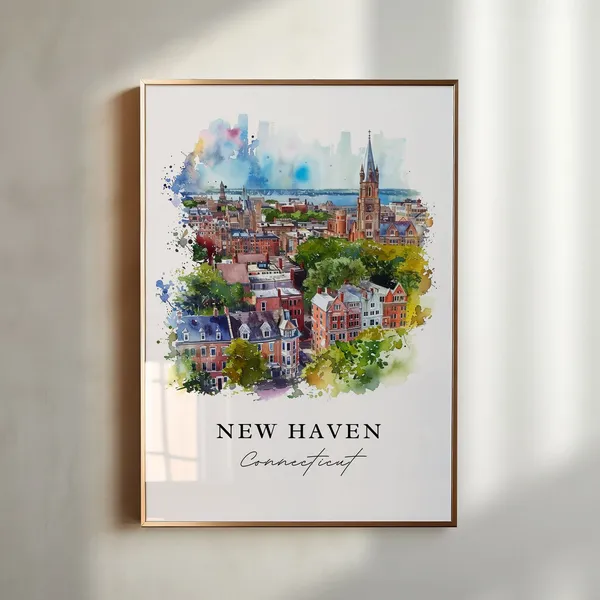 New Ct Connecticut Travel Poster, Wall Art Print