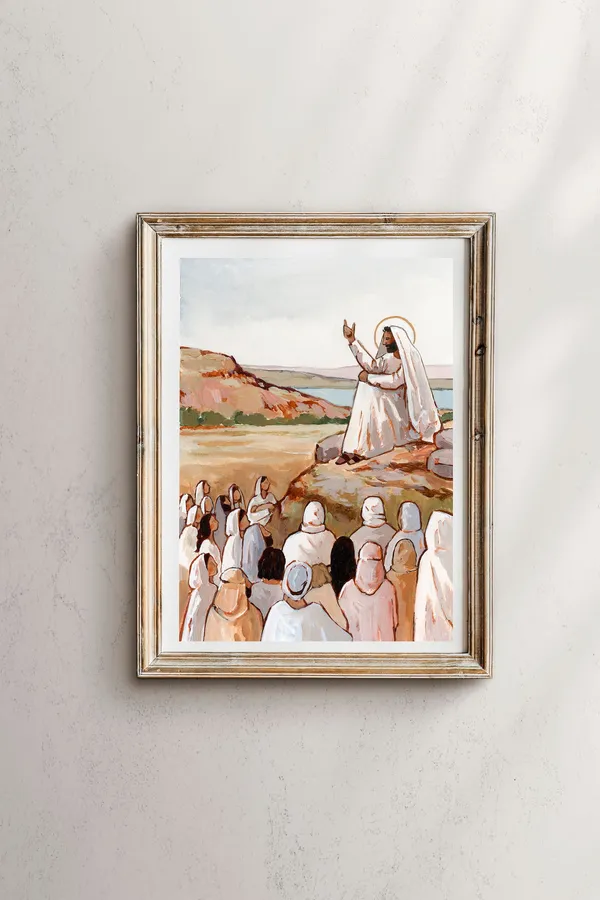 Jesus Teaching Holy Tuesday, Christian Art Print