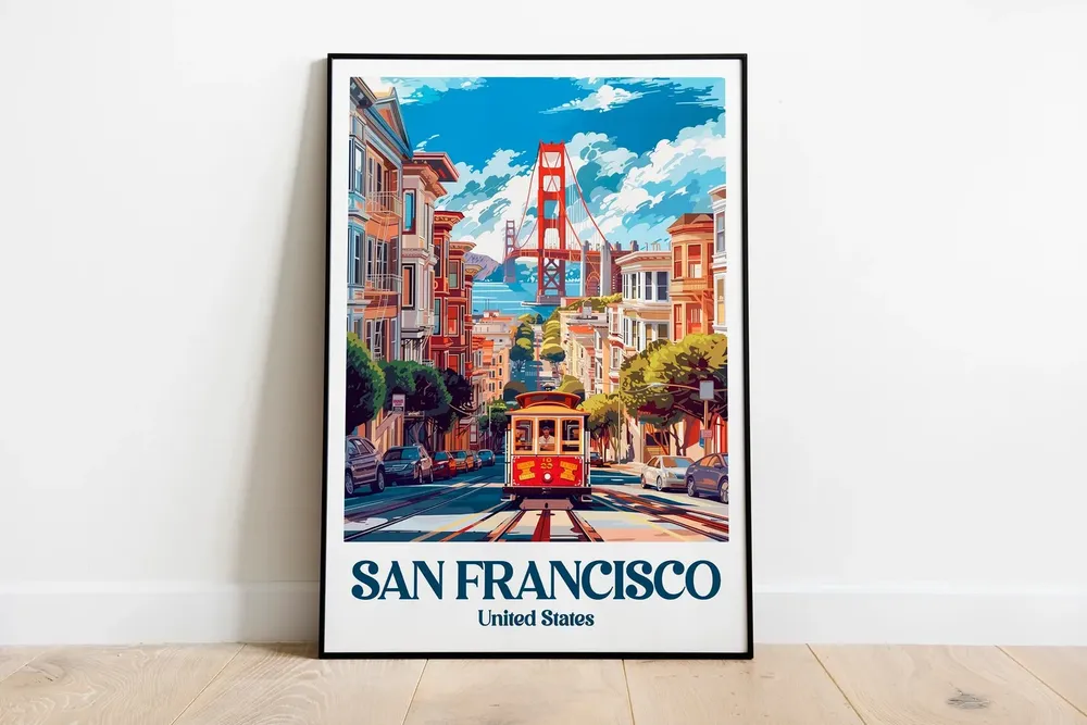 San Francisco Bridge Travel Poster