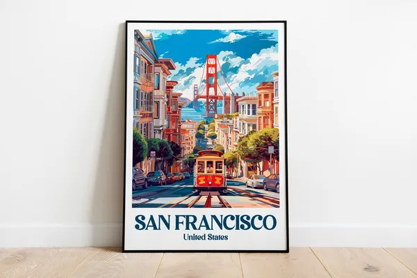 San Francisco Bridge Travel Poster