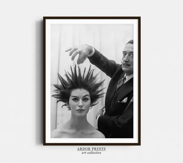 Bad Hair Day Retro Haircut Poster, Black And White