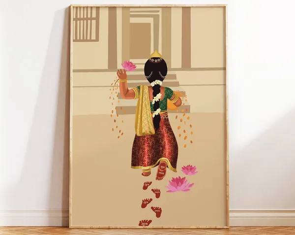 Baby Lakshmi Devi Art Print, Indian Nursery Decor