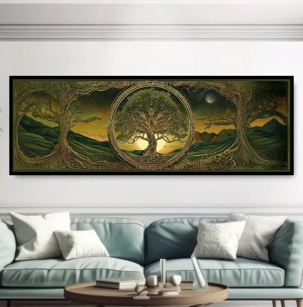 Yggdrasil Art Nouveau Wall Art Print, Norse Mythology