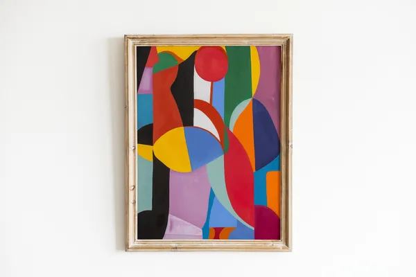 Funky Abstract Painting, Eclectic Living Room Art Print