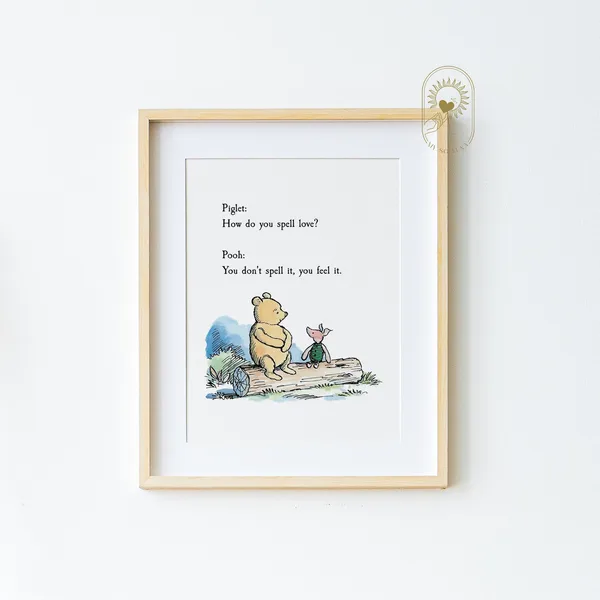 Winnie The Pooh Quote Vintage Nursery Art Print