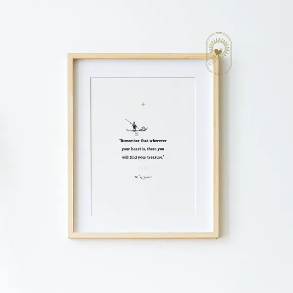 The Alchemist Quote Art Print, Spiritual Treasure