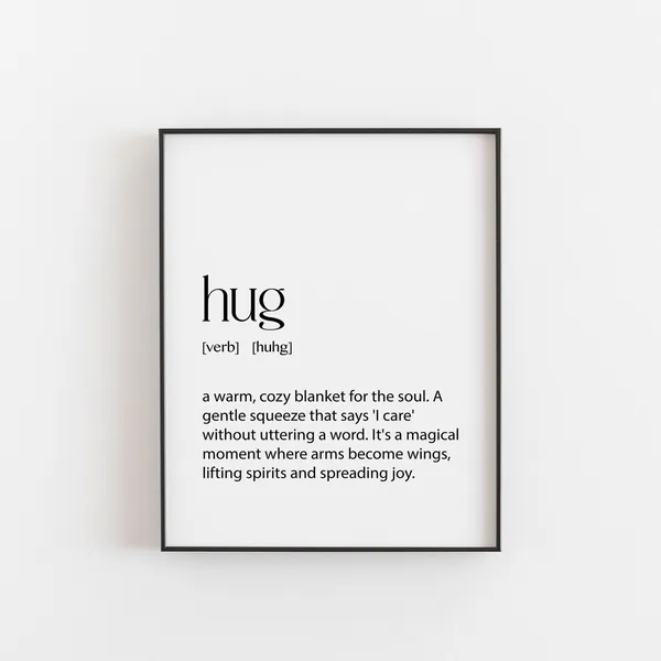 Heartwarming Hug Definition, Art Print for Mom