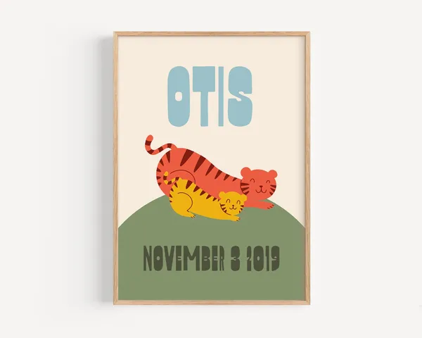 Custom Kids Name Poster, Jungle Theme Nursery Decor