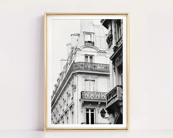 Paris Black and White Travel Poster, Apartment Art