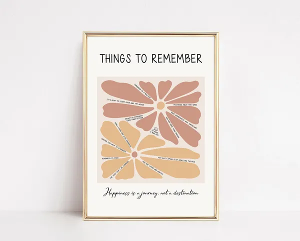 Things To Remember Mental Health Art Print